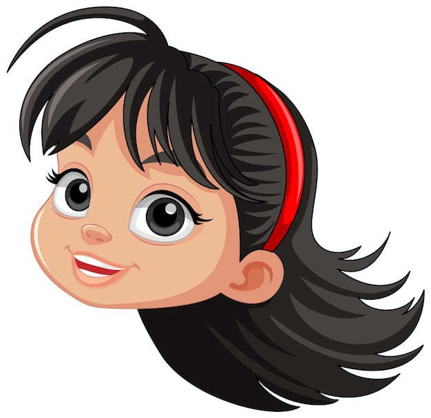 Free Vector cute asian girl head cartoon