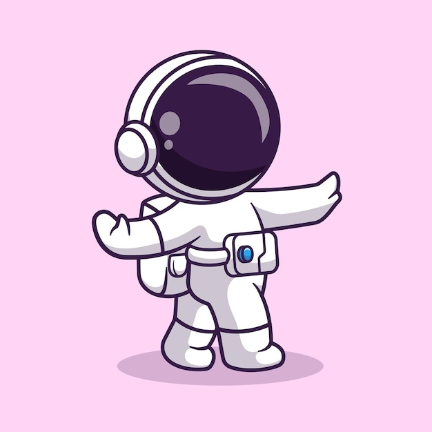 Cute Astronaut Dancing In Space Cartoon Vector Icon Illustration Science Technology Icon Isolated