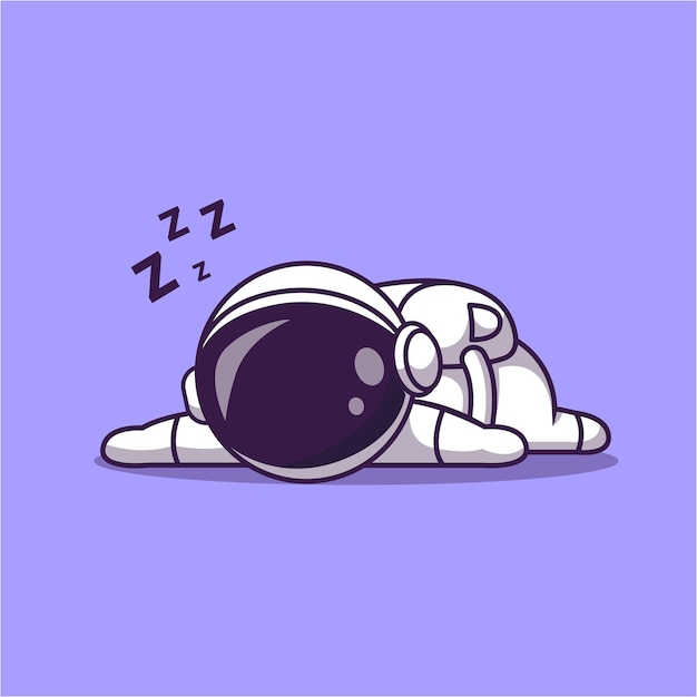 Free Vector cute astronaut sleeping cartoon vector icon illustration science technology icon concept isolated