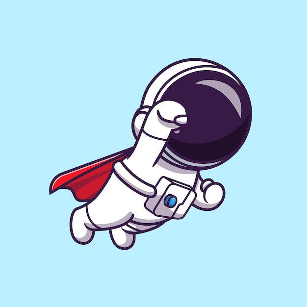 Cute Astronaut Super Flying Illustration