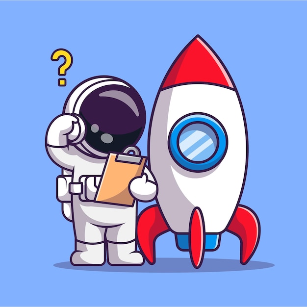 Free vector cute astronaut testing rocket cartoon vector icon
illustration. science technology isolated flat