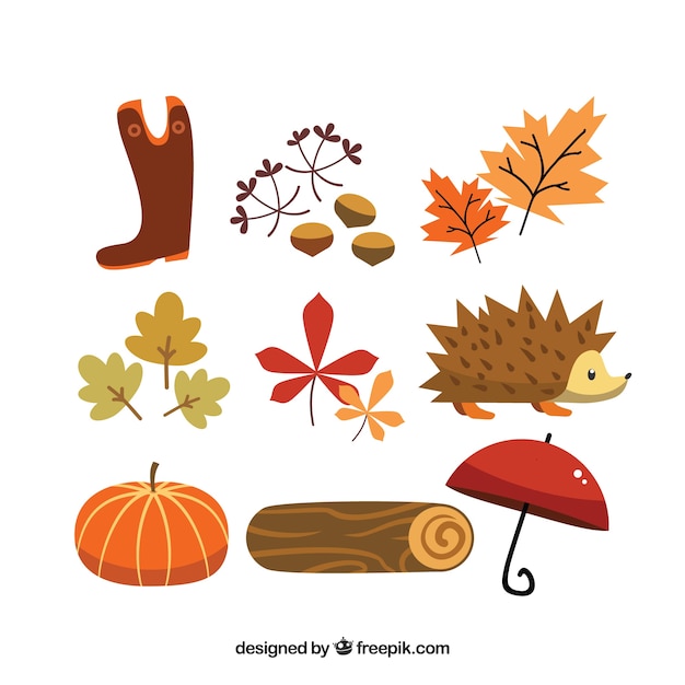 Free vector cute autumn elements