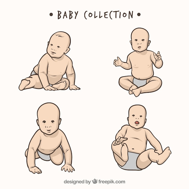 Cute babies collection in different poses