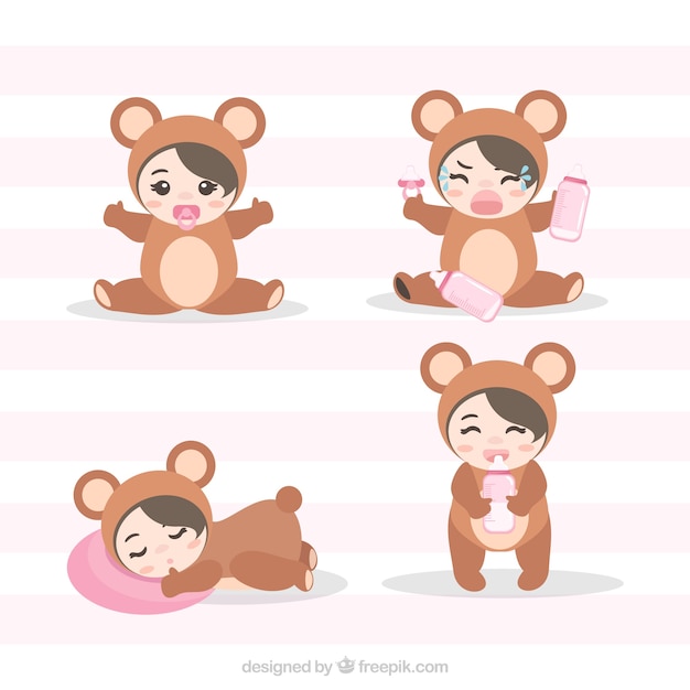 Cute babies collection in different poses