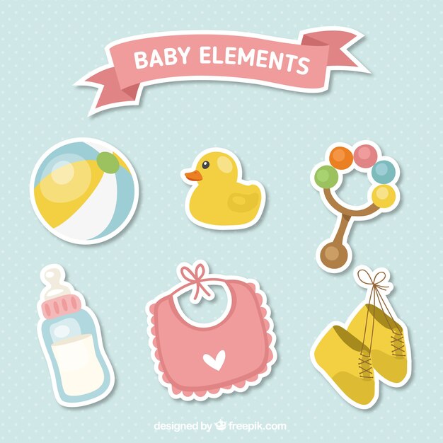 Cute baby accessories stickers set