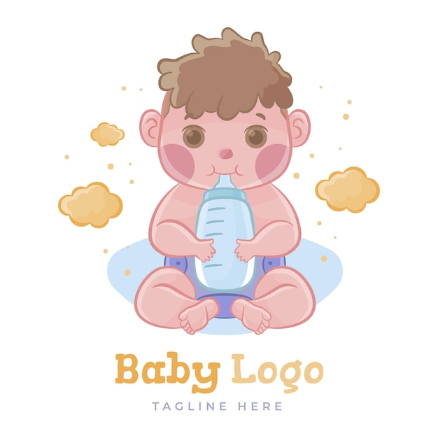 Cute baby logo template