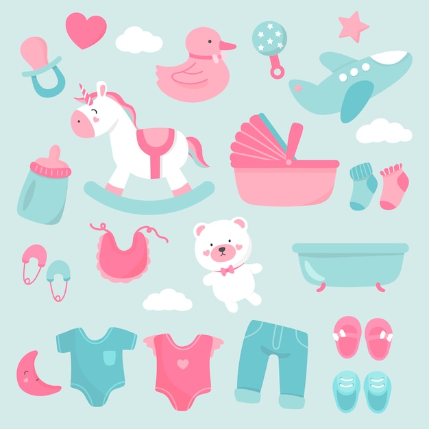 Free Vector cute baby nursery decoration