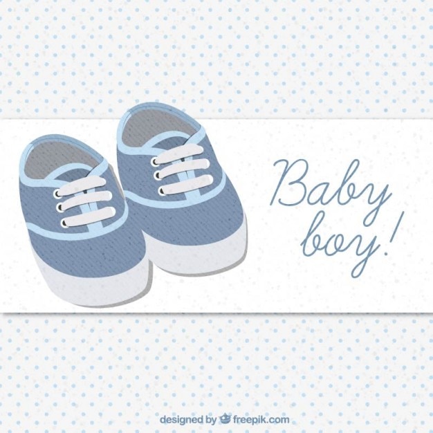 Free Vector cute baby shoes card