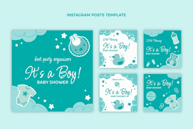 Cute baby shower design instgram post