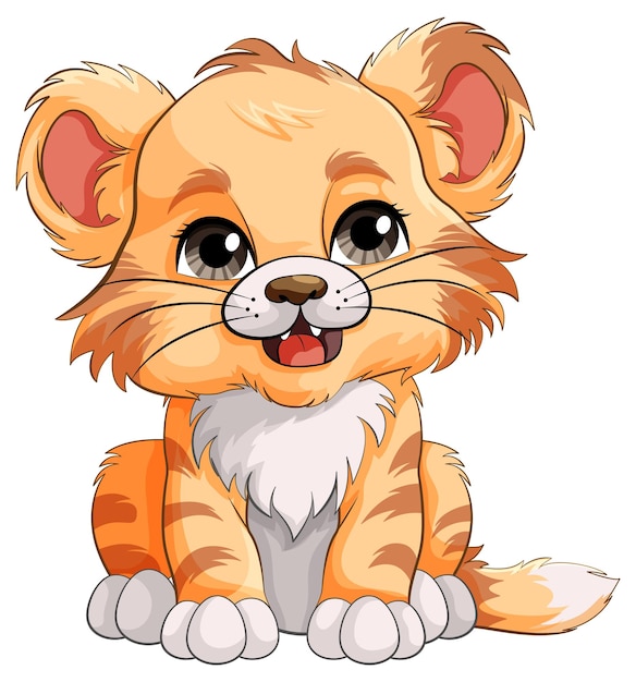 Free vector cute baby tiger cartoon character