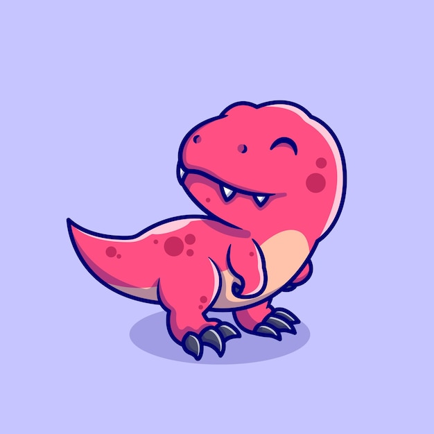 Free Vector cute baby tyrannosaurus cartoon character. animal dino isolated.