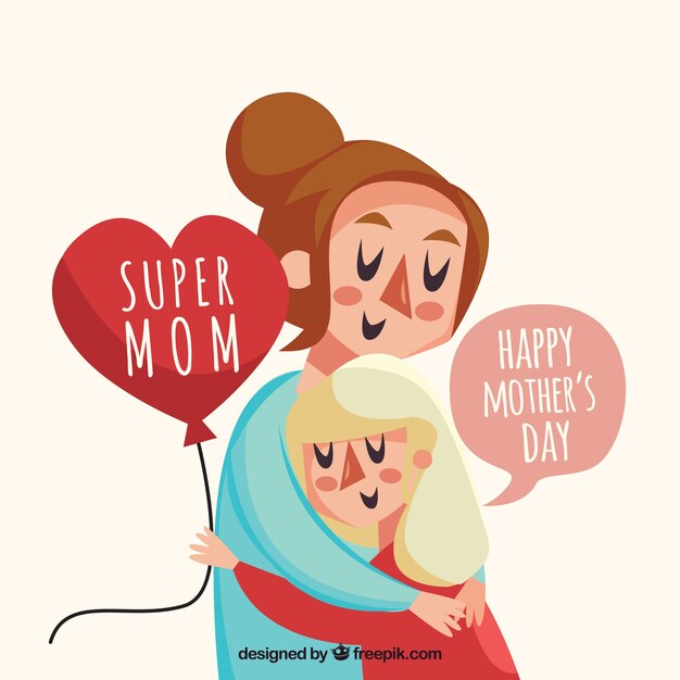 Free Vector cute background for mother's day in flat design