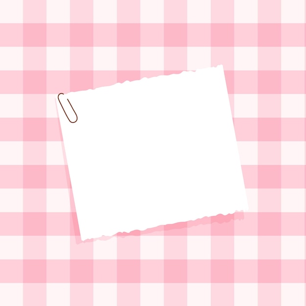 Free Vector cute background with pink checked background and torn paper