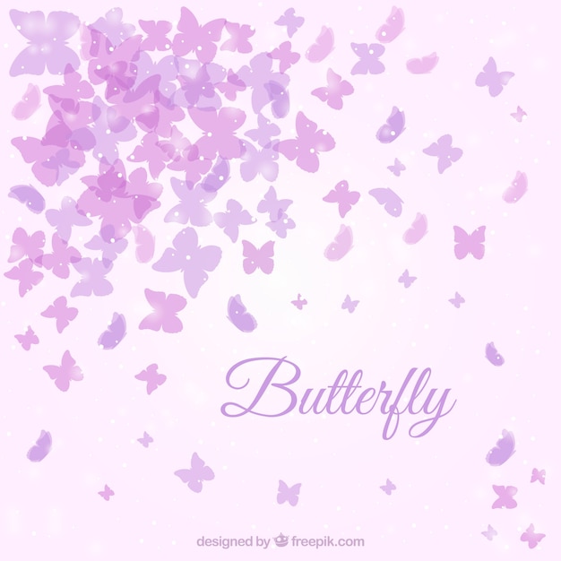 Cute background with purple butterflies