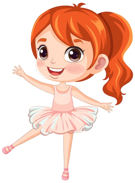 Cute ballet dancer cartoon character