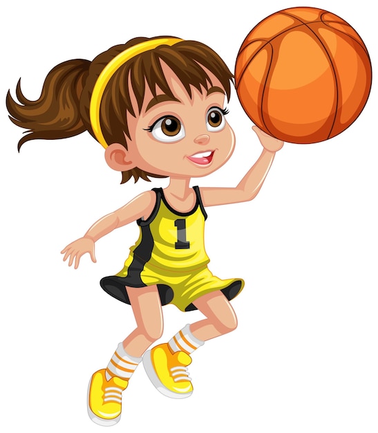 Free Vector cute basketball player cartoon character