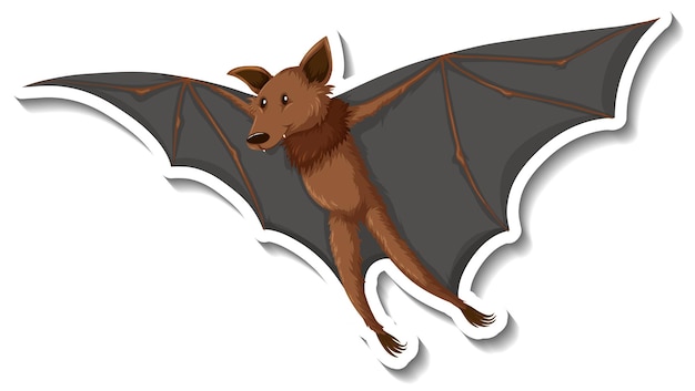 Free vector cute bat animal cartoon sticker