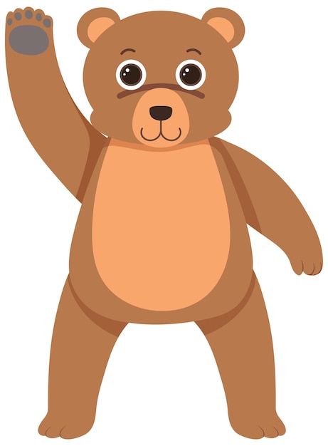 Cute bear in flat cartoon style