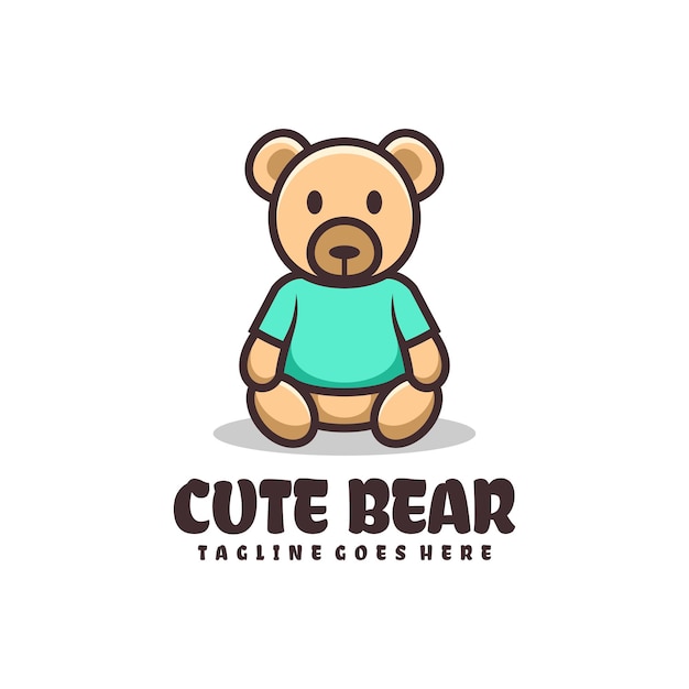 Free vector cute bear mascot logo design