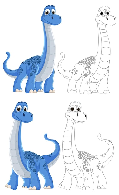 Cute Blue Dinosaur Illustration