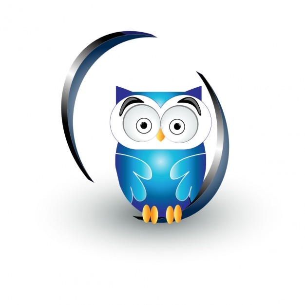 Free Vector cute blue owl design