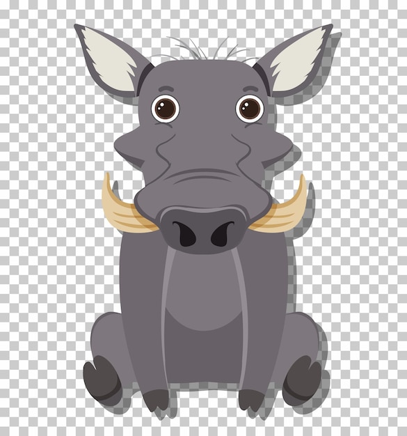 Free vector cute boar in flat cartoon style