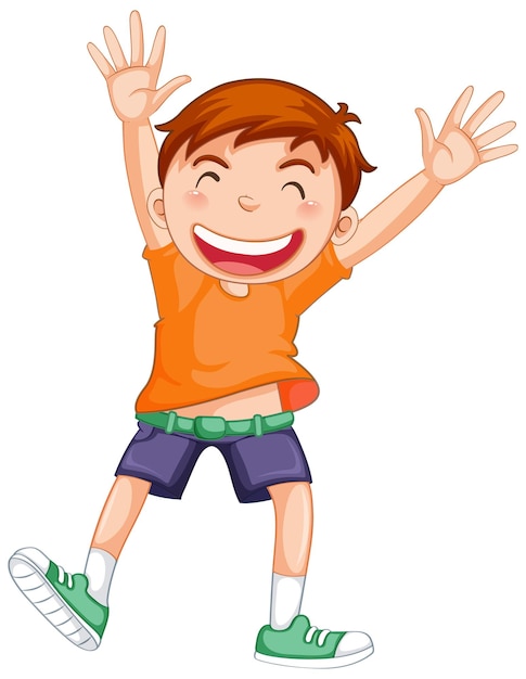 Free Vector cute boy cartoon character on white background