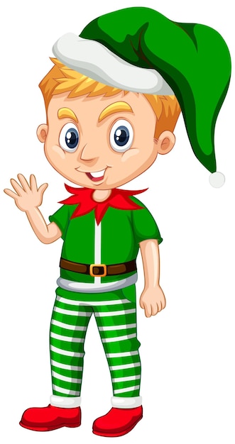 Cute boy in christmas costume cartoon character