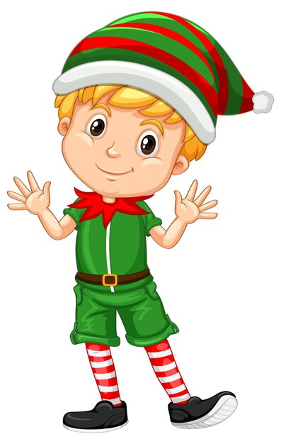 Cute boy wearing Christmas costumes cartoon character