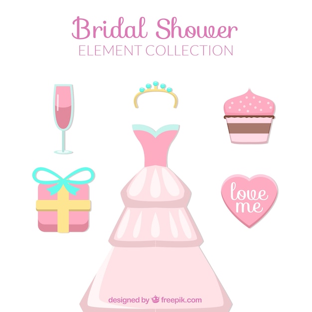 Free Vector cute bridal shower elements