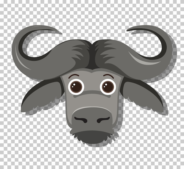 Free Vector cute buffalo in flat cartoon style