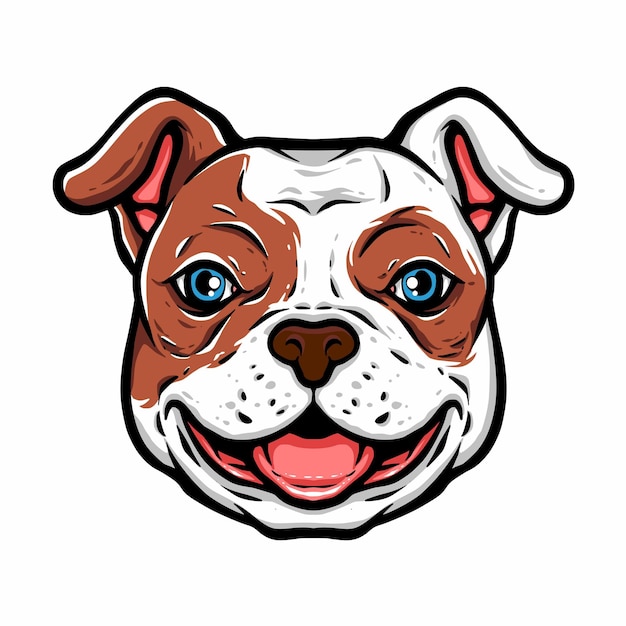 Free Vector cute bulldog smile vector head