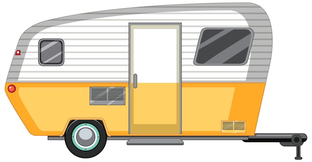 Free vector cute caravan on white background