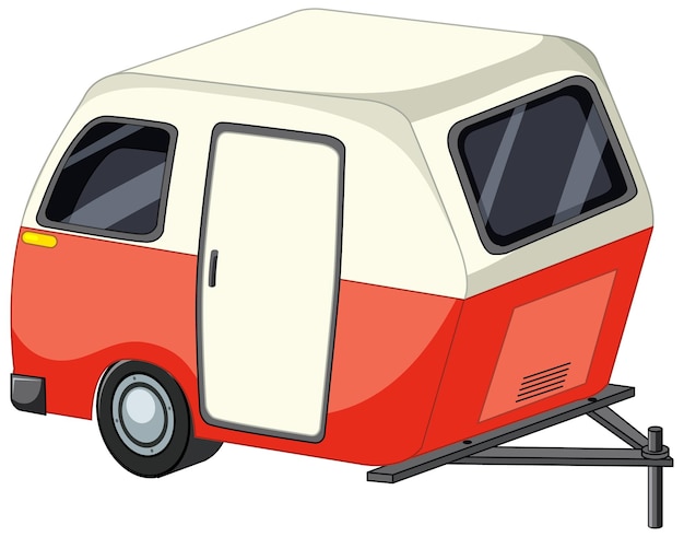 Free vector cute caravan on white background