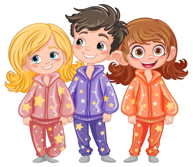 Cute cartoon character in pajamas