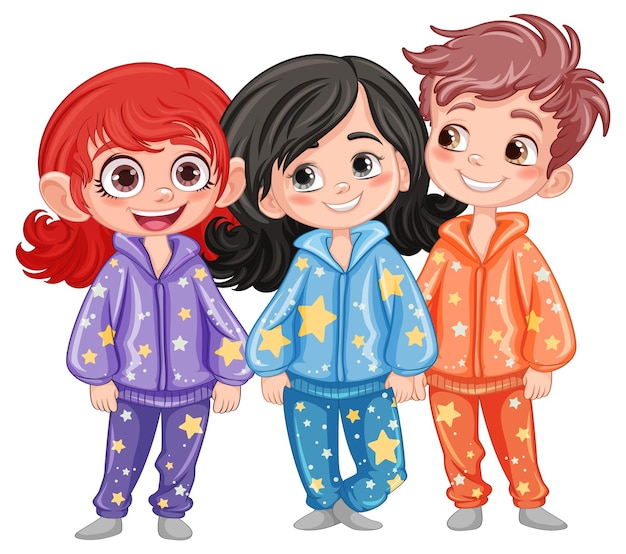 Free Vector cute cartoon character in pajamas