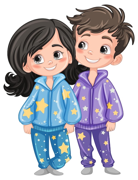 Free Vector cute cartoon character in pajamas