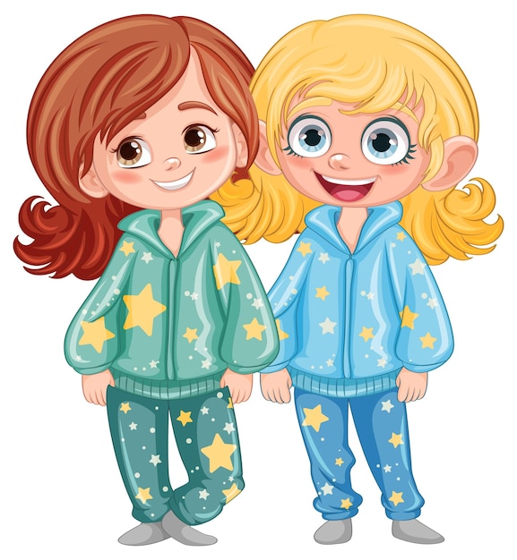 Free Vector cute cartoon character in pajamas