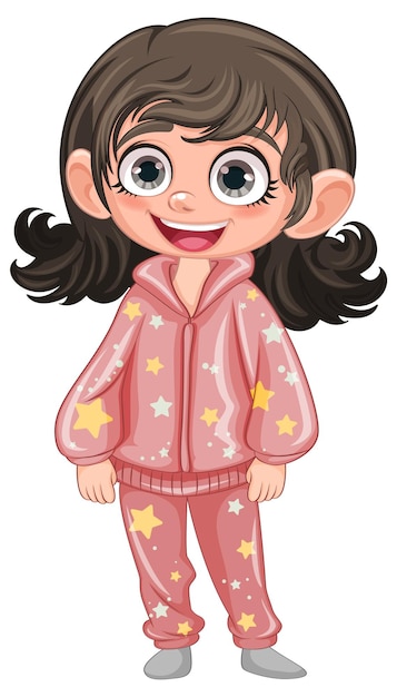 Free Vector cute cartoon character in pajamas