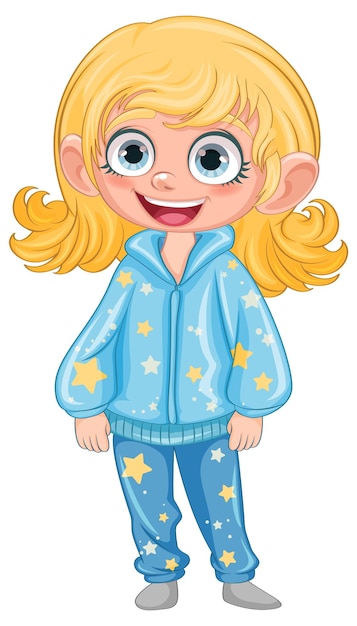 Free Vector cute cartoon character in pajamas