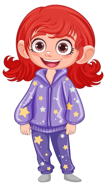 Free Vector cute cartoon character in pajamas