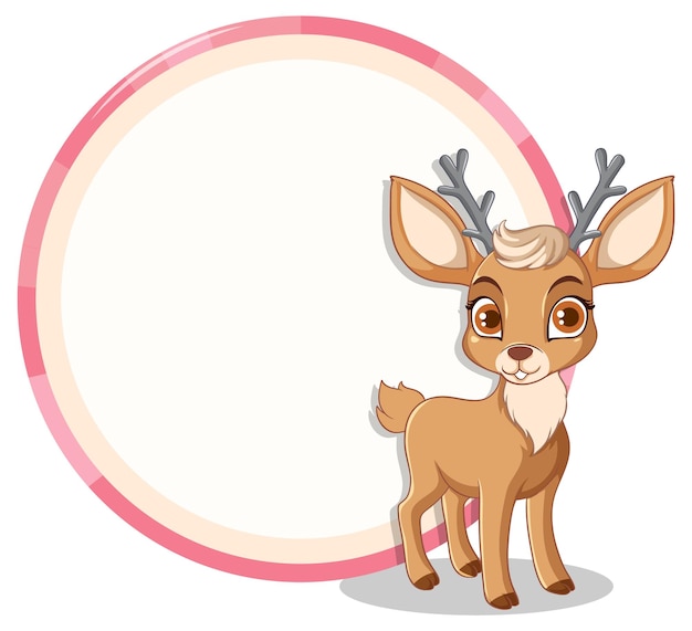 Free Vector cute cartoon deer with decorative circle