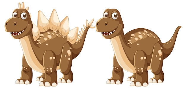 Free Vector cute cartoon dinosaurs illustration