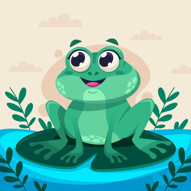 Cute cartoon frog illustration