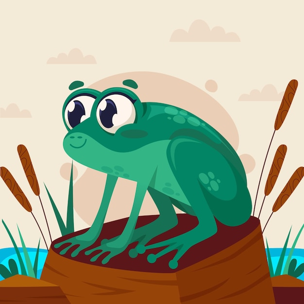 Cute cartoon frog illustration