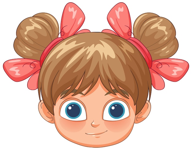 Free Vector cute cartoon girl with blue eyes