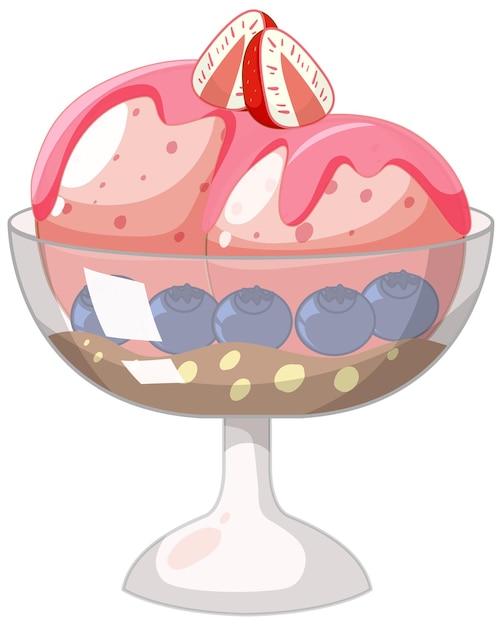 Free Vector cute cartoon ice cream on white