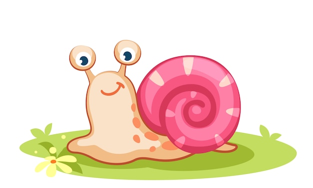 Cute cartoon snail vector illustration