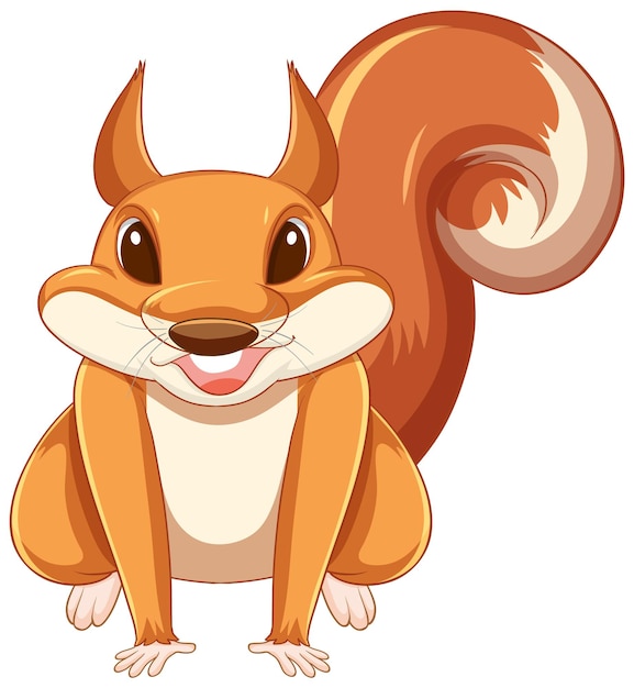 Free vector cute cartoon squirrel on white background