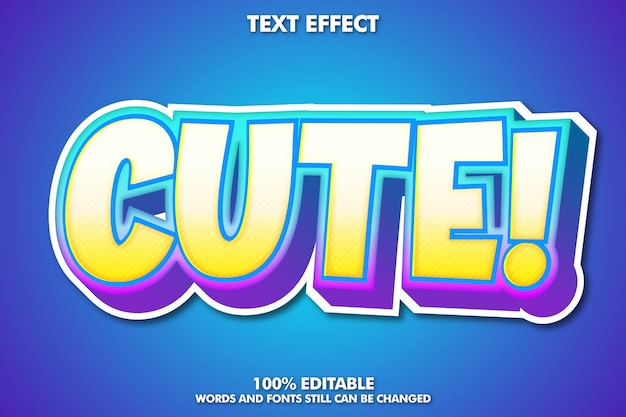 Cute cartoon text effect